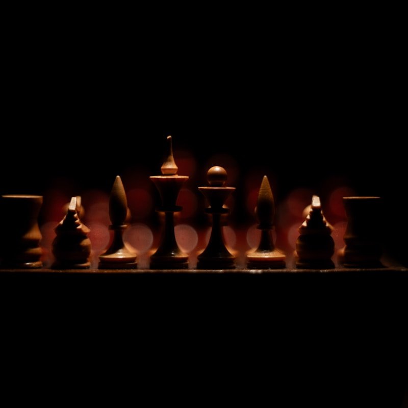 Chess board set up for study